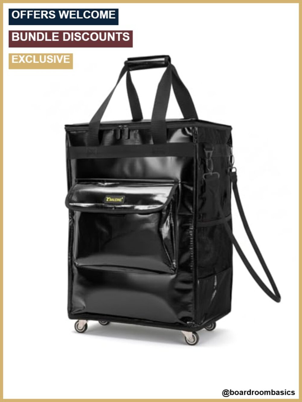 Rolling Grocery Tote Bag on Wheels Foldable Heavy Duty with Telescopic Handle